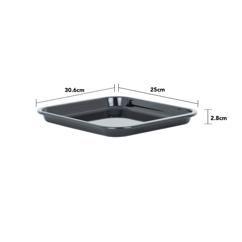 Enamel 0.6mm 30cm Oven Tray Black