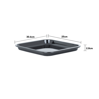 Enamel 0.6mm 30cm Oven Tray Black