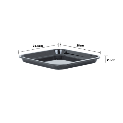 Enamel 0.6mm 36cm Oven Tray Black