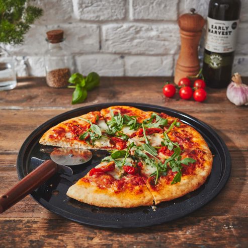 Enamel 0.6mm Pizza Tray Black