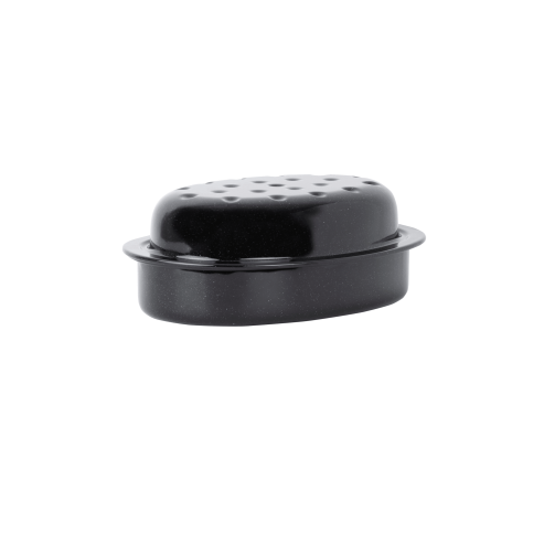 Enamel 0.6mm Oval Roaster Black