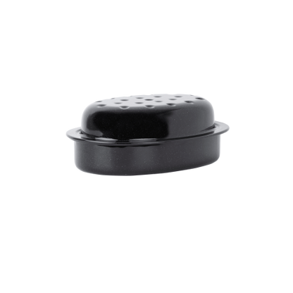 Enamel 0.6mm Oval Roaster Black