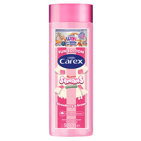 GEL DOUCHE CAREX SQUASHIES FRAISE & CRÈME 500ml