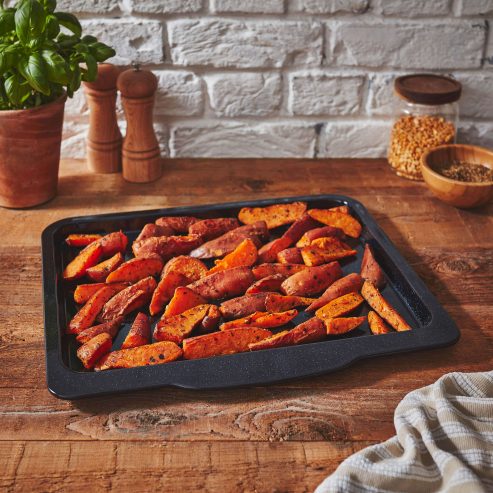 Enamel 0.6mm Handled Oven Tray Black