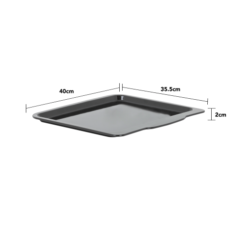 Enamel 0.6mm Handled Oven Tray Black