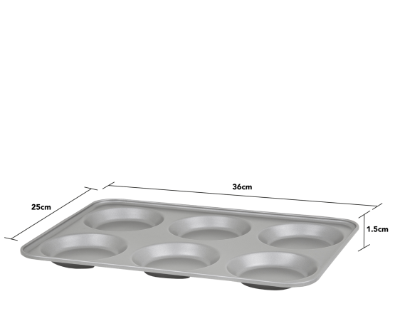 Baker & Salt Non-Stick 6 Hole Yorkshire Pudding Tray