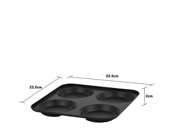 Wham® Essentials 4 Cup Yorkshire Pudding Tray Black/Black