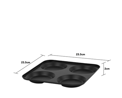 Wham® Essentials 4 Cup Yorkshire Pudding Tray Black/Black