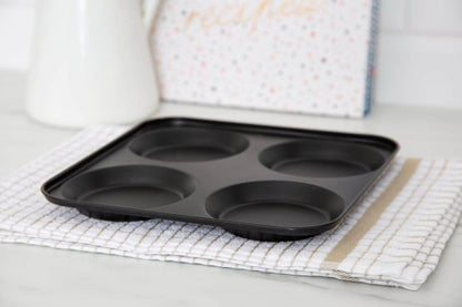 Wham® Essentials 4 Cup Yorkshire Pudding Tray Black/Black