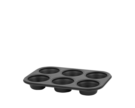 Wham® Essentials 6 Cup Muffin Tin Black/Black