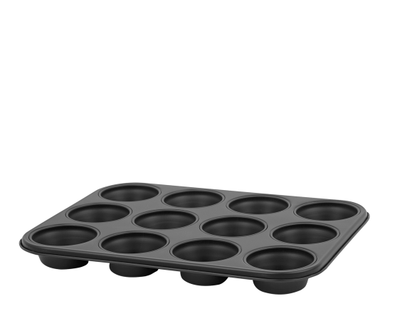 Wham Essentials 12 Cup Muffin Tin Black/Black