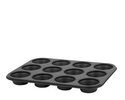 Wham Essentials 12 Cup Muffin Tin Black/Black