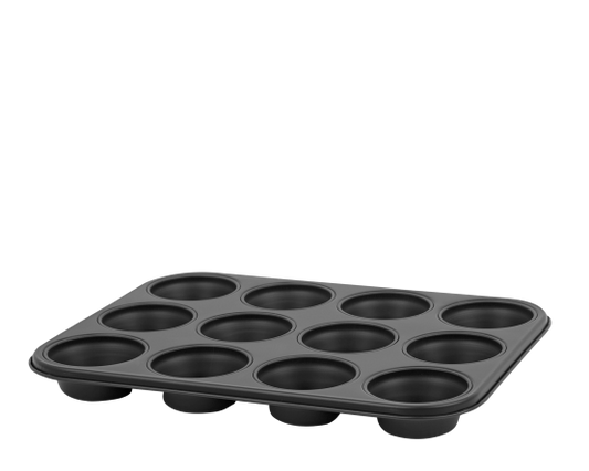 Wham Essentials 12 Cup Muffin Tin Black/Black