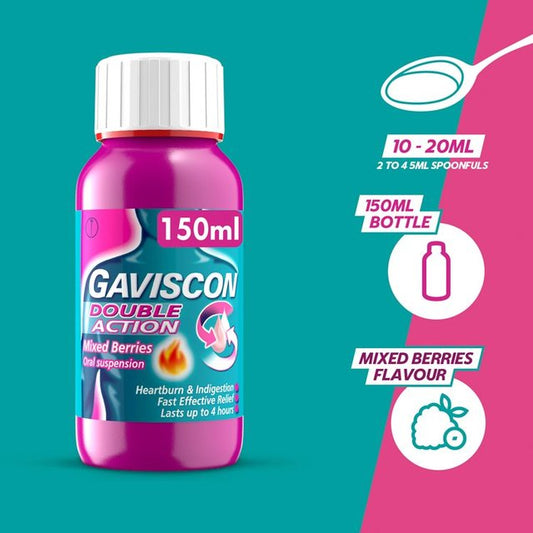 Gaviscon Liquid 150ml Double Mixed Berries RB802908