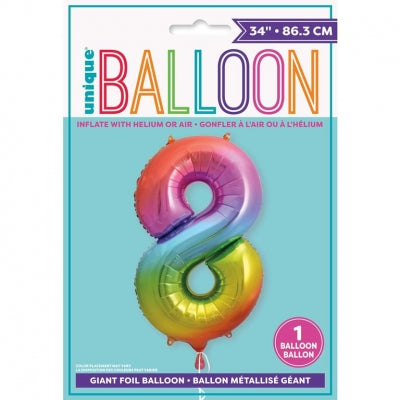 Giant No 8 helium/air foil Balloon 34 in