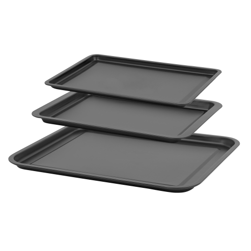 Set 3 Wham® Essentials Oven Trays 32/36/39cm 0.29 Black