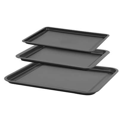 Set 3 Wham® Essentials Oven Trays 32/36/39cm 0.29 Black