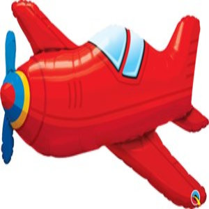Red Vintage Airplane 36″ Foil Balloon
