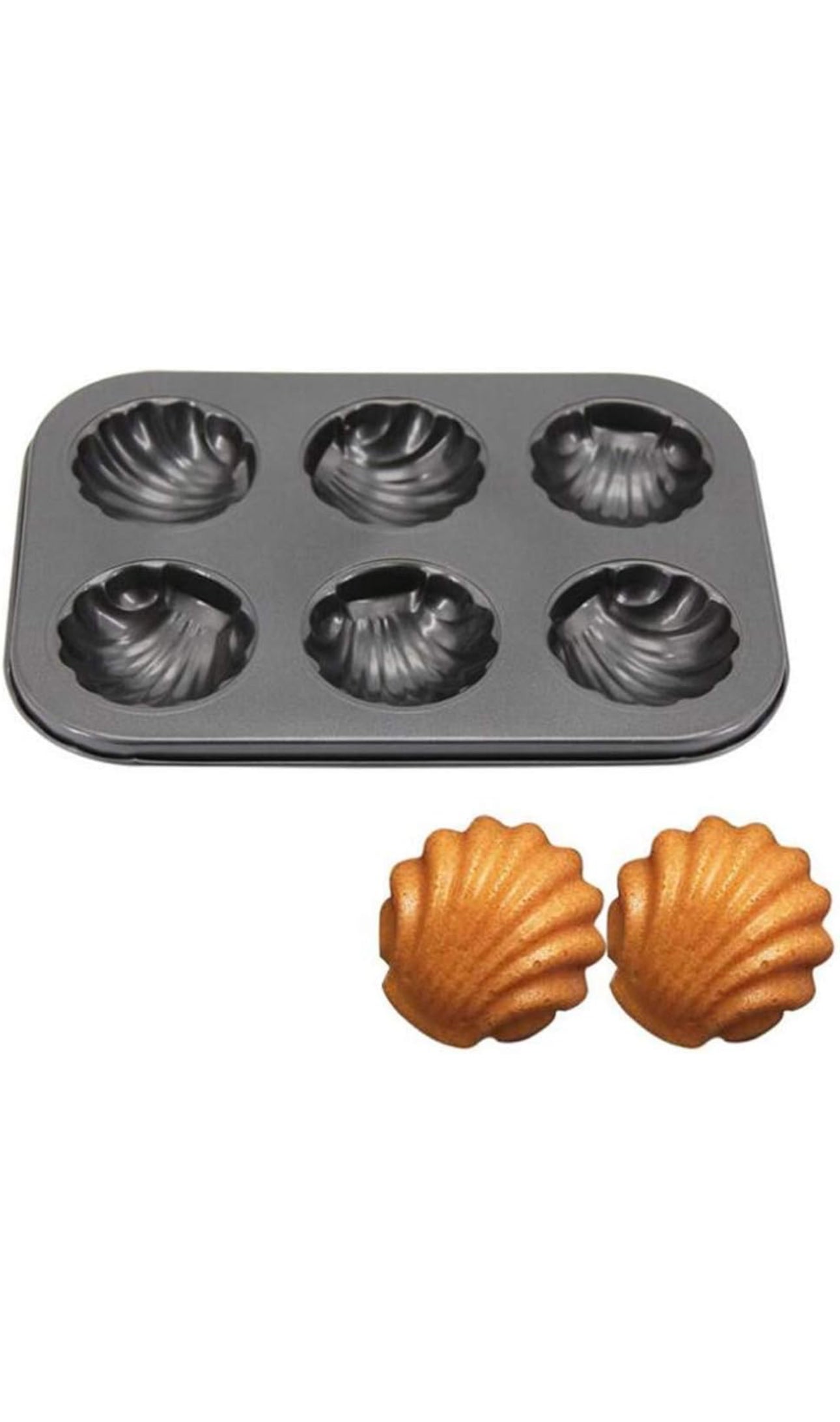 Moule à muffins antiadhésif en acier au carbone à 6 cavités, moule à gâteau fondant DIY antiadhésif, plateau à muffins, moule à cupcakes, biscuits, dessert madeleines, plateau de cuisson, moule de cuisson