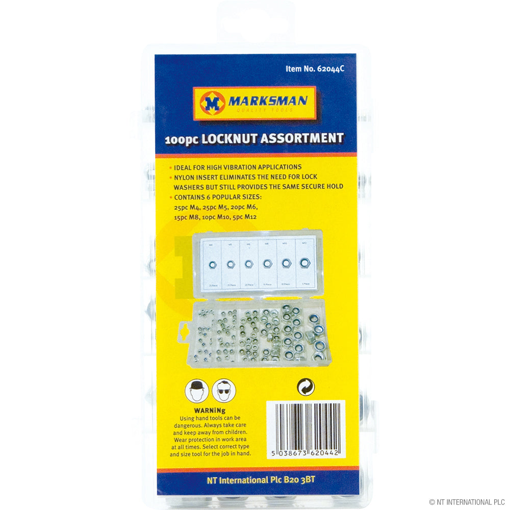Assortiment d'écrous frein robustes 100 pièces - Écrous frein de qualité industrielle pour une fixation sécurisée - Achetez maintenant !