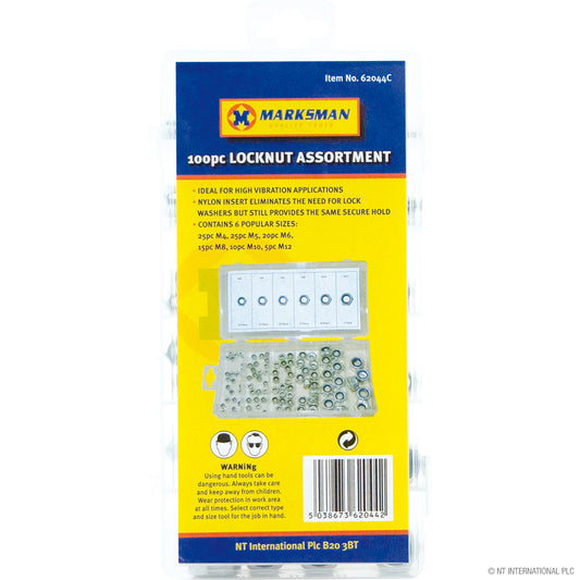 Durable 100pc Locknut Assortment - Industrial-Grade Locknuts for Secure Fastening - Shop Now!