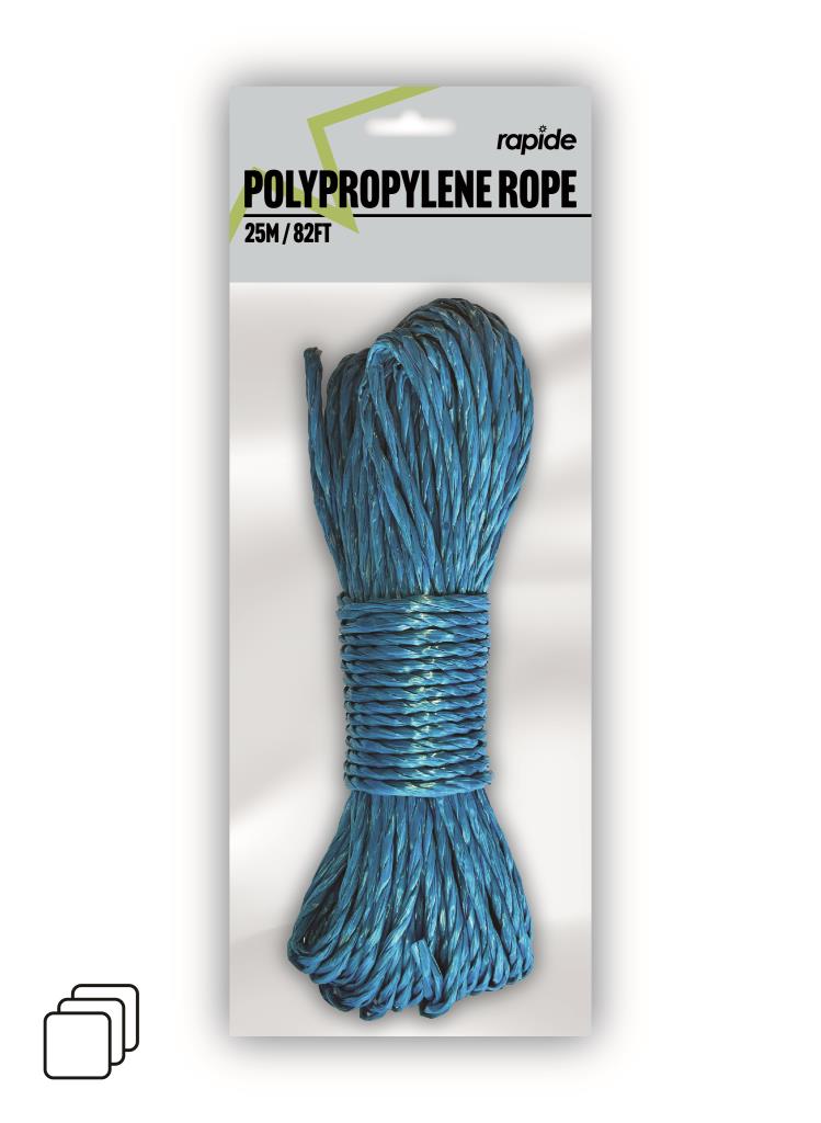 Corde en polypropylène RAP 25 m - Cordon tressé durable et polyvalent pour utilisation en extérieur et en intérieur