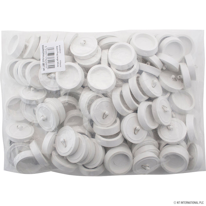 Bulk Pack of 100 Large White Basin Plugs - High-Quality Sink Stoppers for Kitchen and Bathroom Sinks
