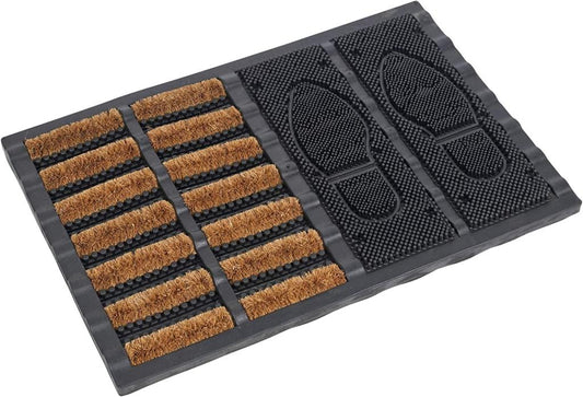 Paillasson haut de gamme en fibre de coco et caoutchouc – Protection d'entrée durable pour des sols propres et élégants