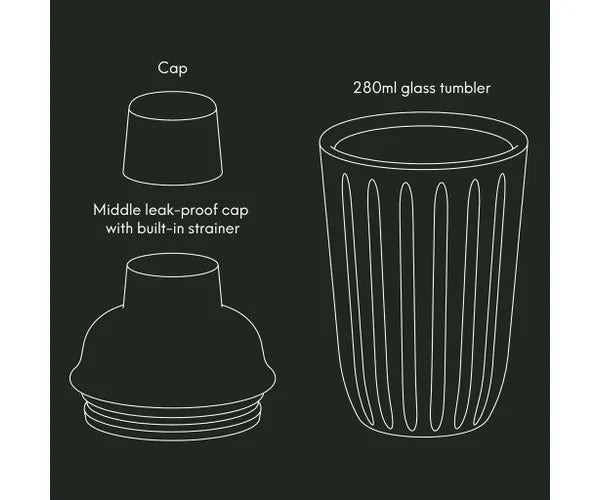 Elevate Your Mixology: Barware 280ml Glass Cocktail Shaker Giftbox.