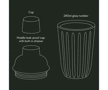 Elevate Your Mixology: Barware 280ml Glass Cocktail Shaker Giftbox.
