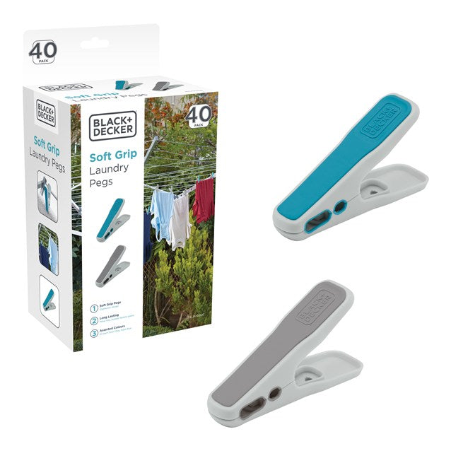 B+D 40pk Pegs - Aqua & Moon Grey