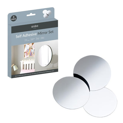 3 miroirs ronds autocollants petit format