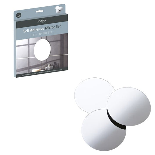 3pk Self Adhesive Mirrors Round Large