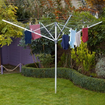 Séchoir étendoir parapluie B+D 50m en aluminium, 1,8 m de haut