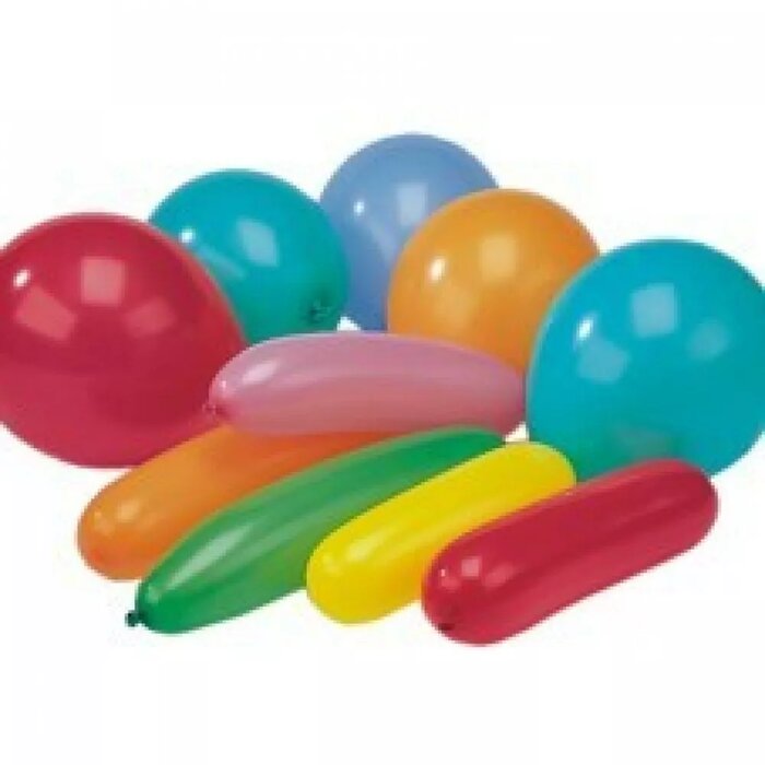 10 Assorted Color Balloons ''different shapes''