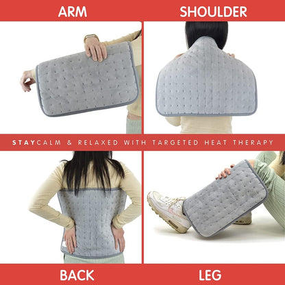 StayWarm 45x35cm Electric Heat Therapy Pad for Pain Relief - Grey