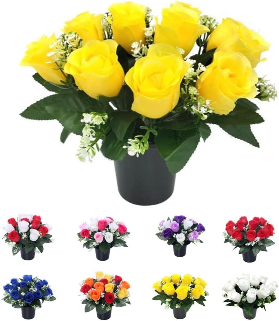 25cm Cemetery & Floral Decorations Grave Flowers Artificial Flowers |