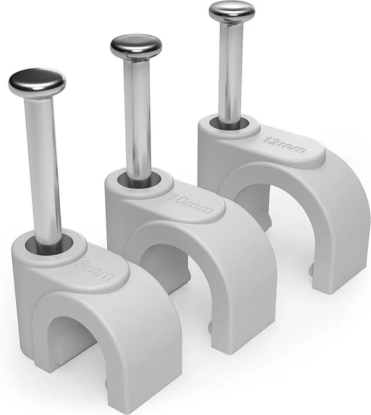 STARPACK CABLE CLIPS ROUND WHITE 10MM