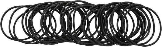 Elastic Hair Bands, 2mm Elastic Hair Ties Ponytail (Black)