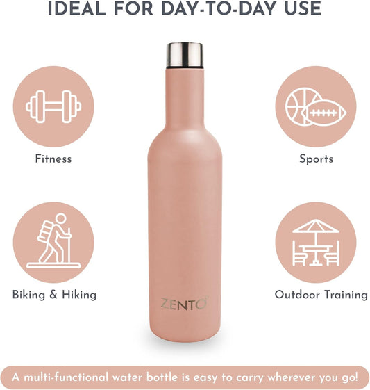 Zento Zenith Peach Vacuum Bottle Stainless Steel 750ml