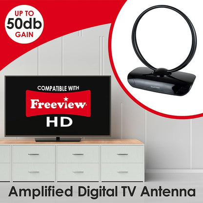 Antenne TV d'intérieur Lloytron Active - 50dB - Noir