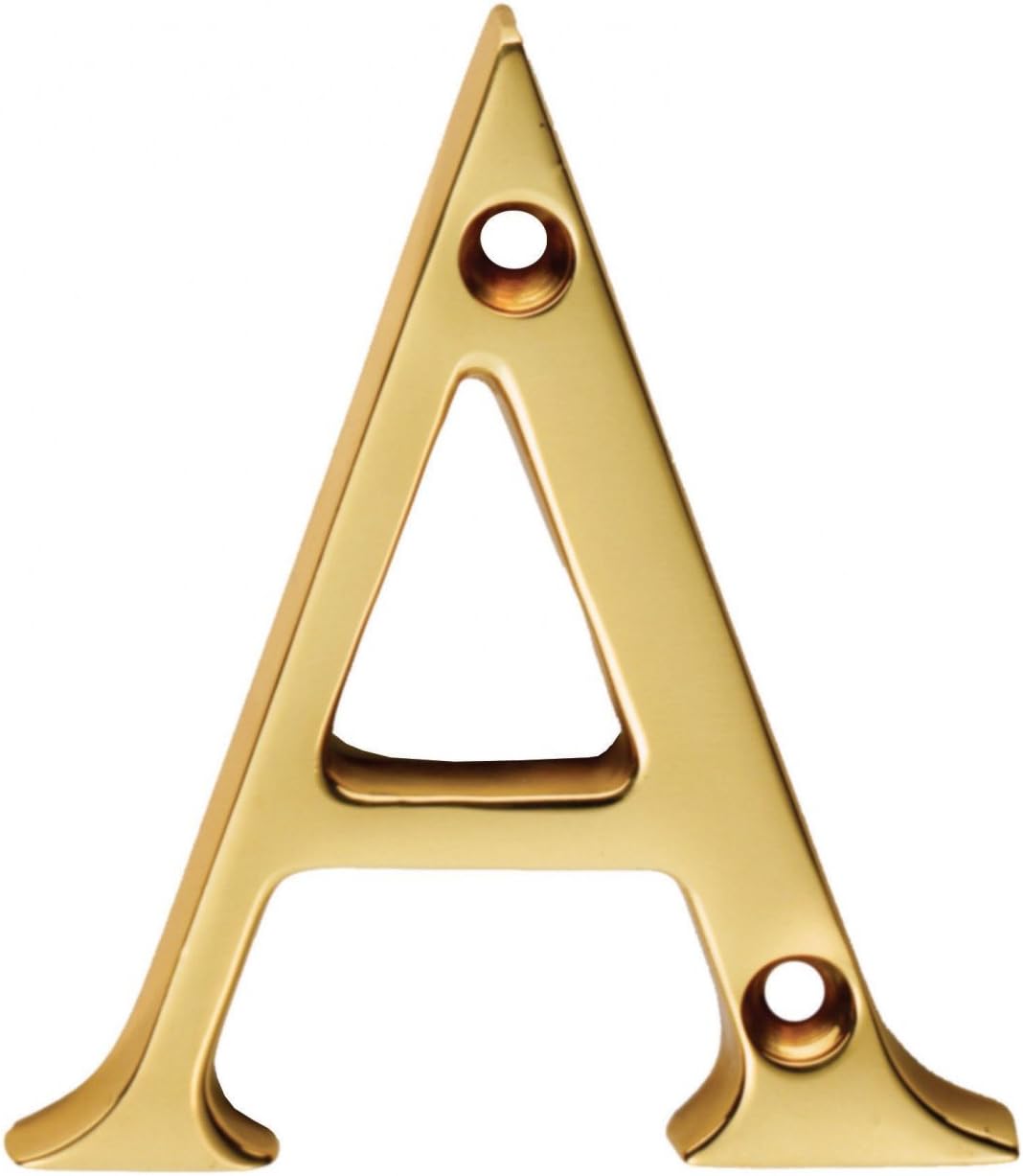 75mm LETTER A LACQUERED BRASS 1PK