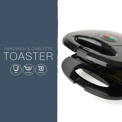 Appareil 2-en-1 pour sandwichs et omelettes KitchenPerfected – Noir