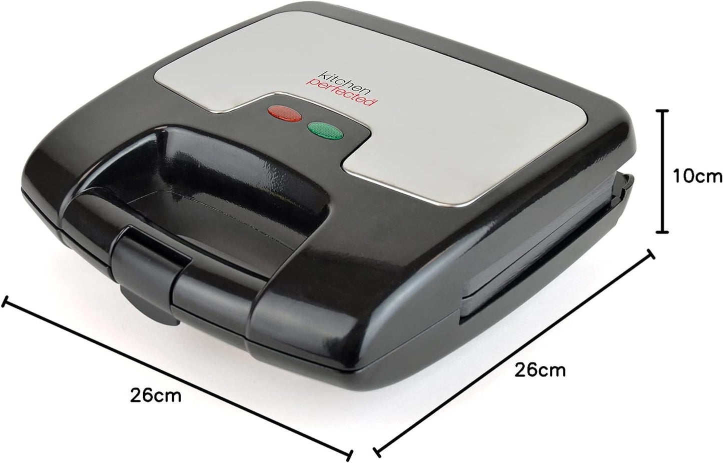 KitchenPerfected 2 Slice Sandwich & Omelette Maker - Black Steel