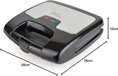 KitchenPerfected 2 Slice Sandwich & Omelette Maker - Black Steel