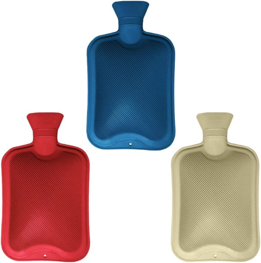LARGE RUBBER HOT WATER BOTTLE ASSORTED COLORS