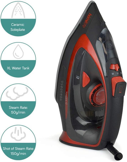 Fer à vapeur HomeLife 'Hurricane v2' 3200 W - Semelle en céramique