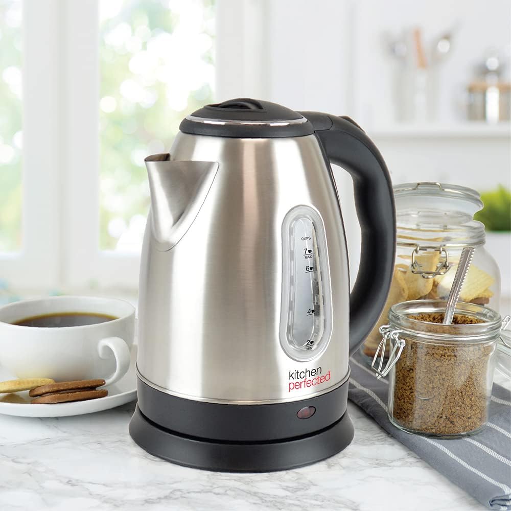KitchenPerfected 1.8Ltr 360 3Kw Fast Boil Cordless Kettle - Brushed Steel
