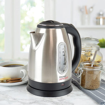 KitchenPerfected 1.8Ltr 360 3Kw Fast Boil Cordless Kettle - Brushed Steel
