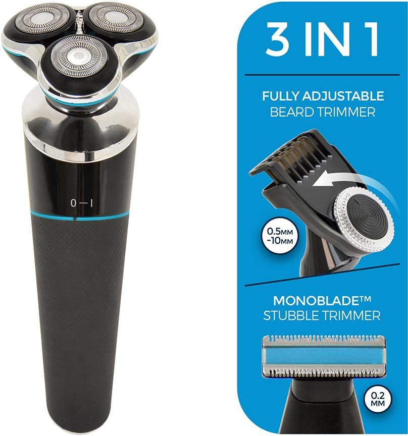 Paul Anthony ''Lithium Pro 3'' USB Wet & Dry Rotary Shaver with Beard Trimmer